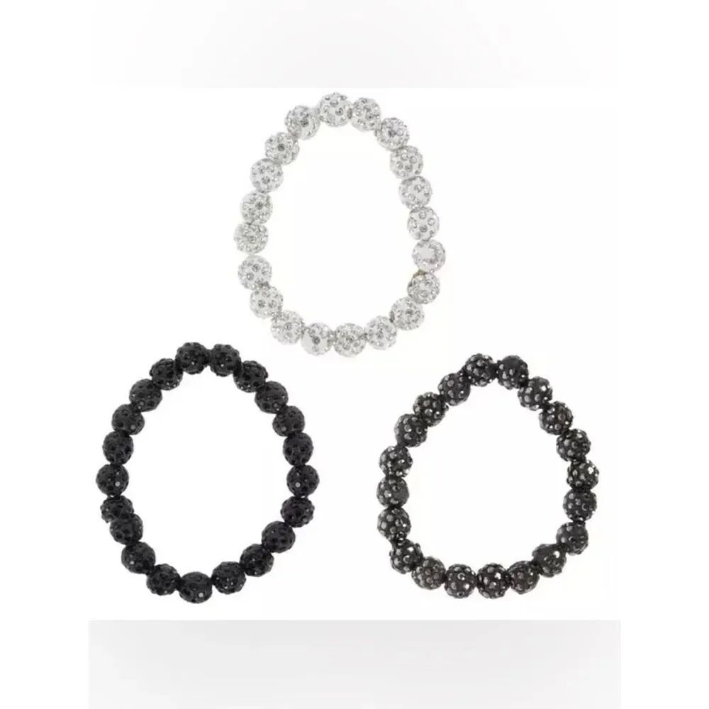New Rhinestone Beaded Bracelets Set of 3